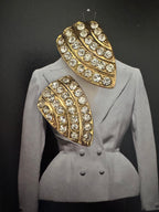 Vintage Retro Rhinestone Statement Earrings