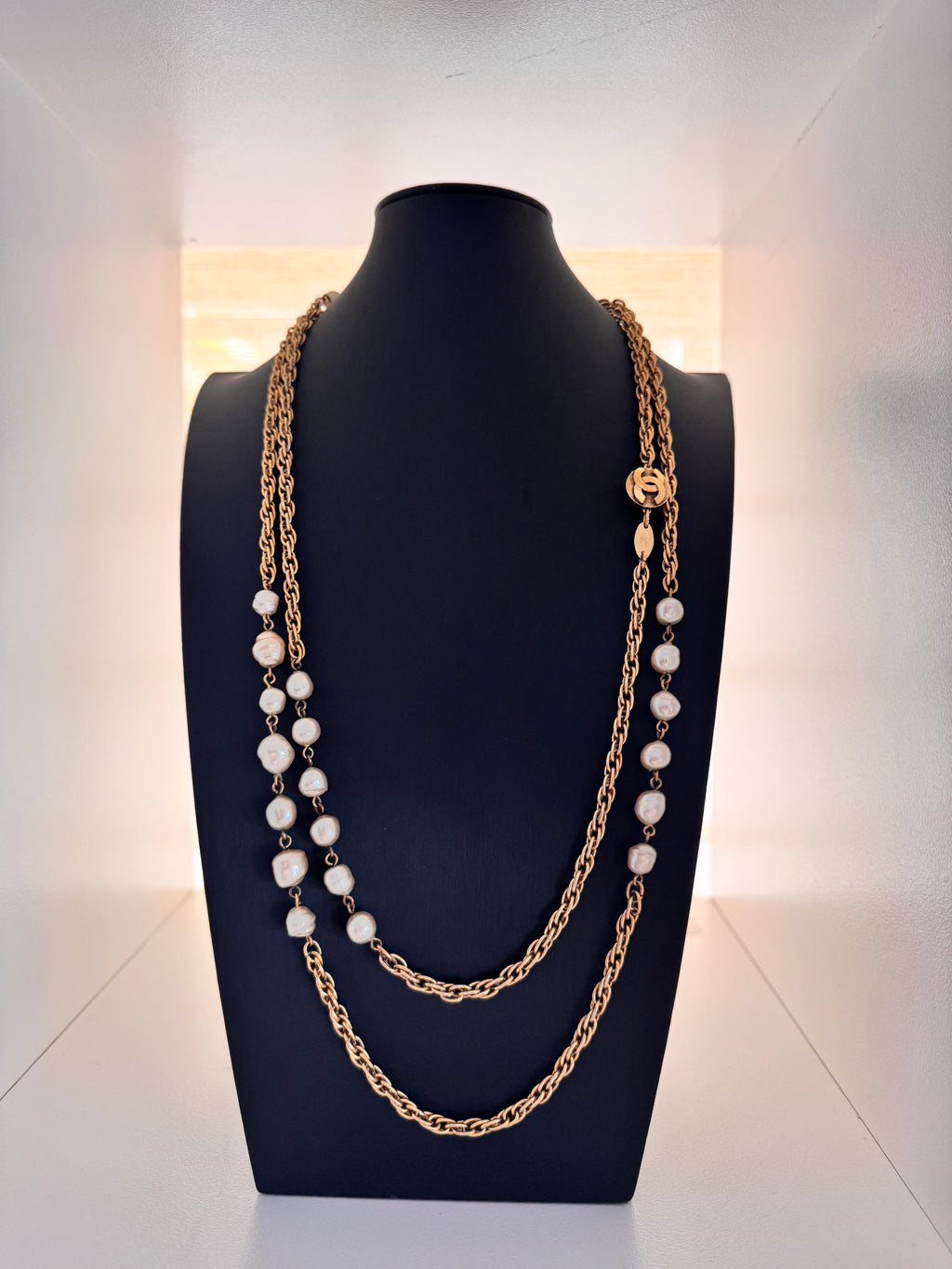 Vintage Chanel Byzantine Revival Pearl Sautoir Necklace