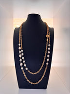 Vintage Chanel Byzantine Revival Pearl Sautoir Necklace
