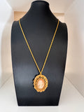 Vintage Gold Plated Cameo Pendant Necklace