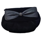 Vintage Velvet Bow Evening Clutch Bag