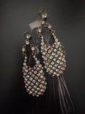 Vintage Hollywood Regency Rhinestone Drop Statement Earrings
