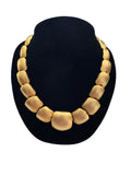 Vintage Modernist Gold Tone Sculptural Collar Necklace