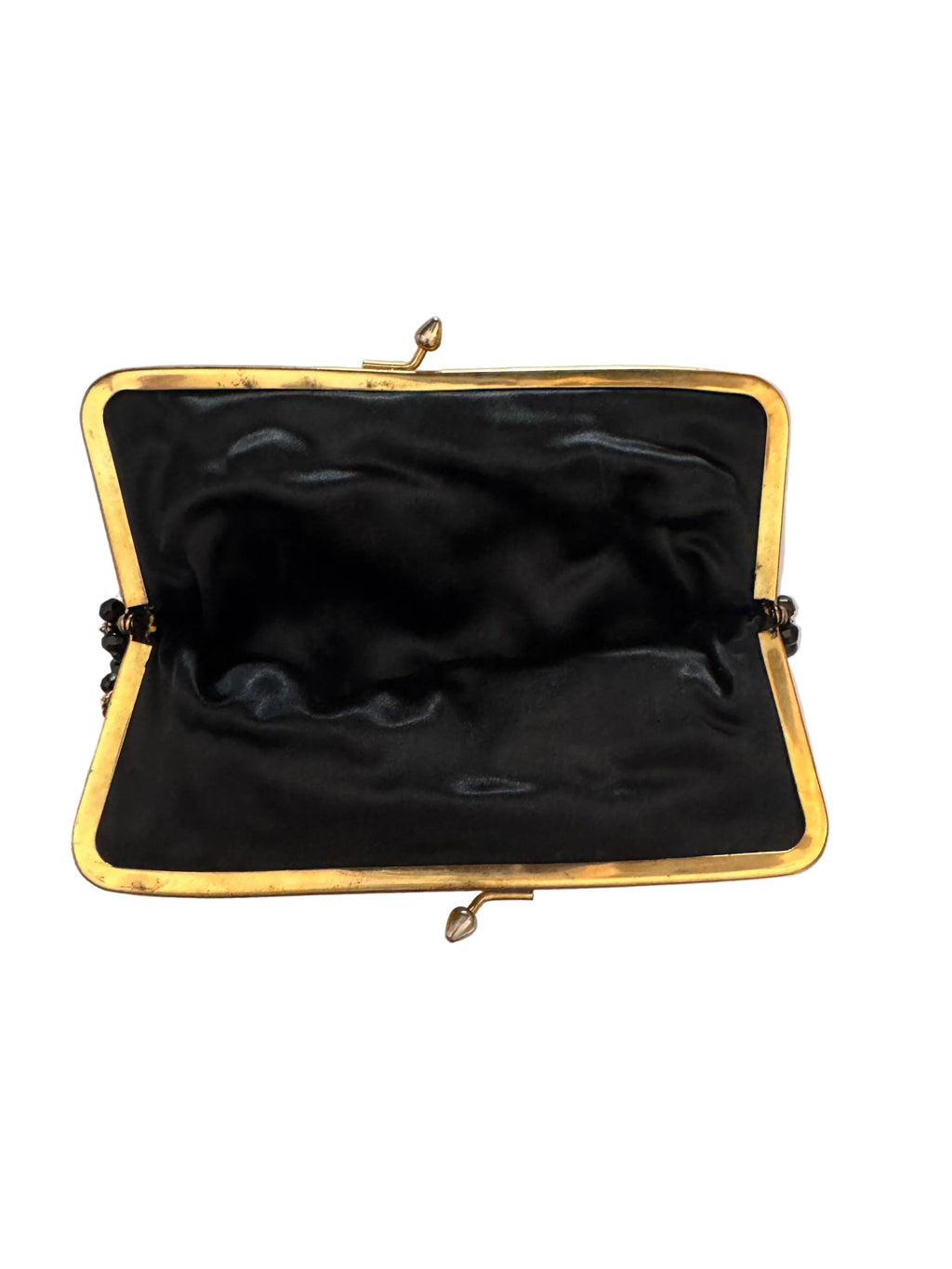 Vintage Black Beaded Evening Clutch Bag