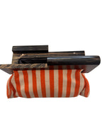 Contemporary Striped Canvas Clutch