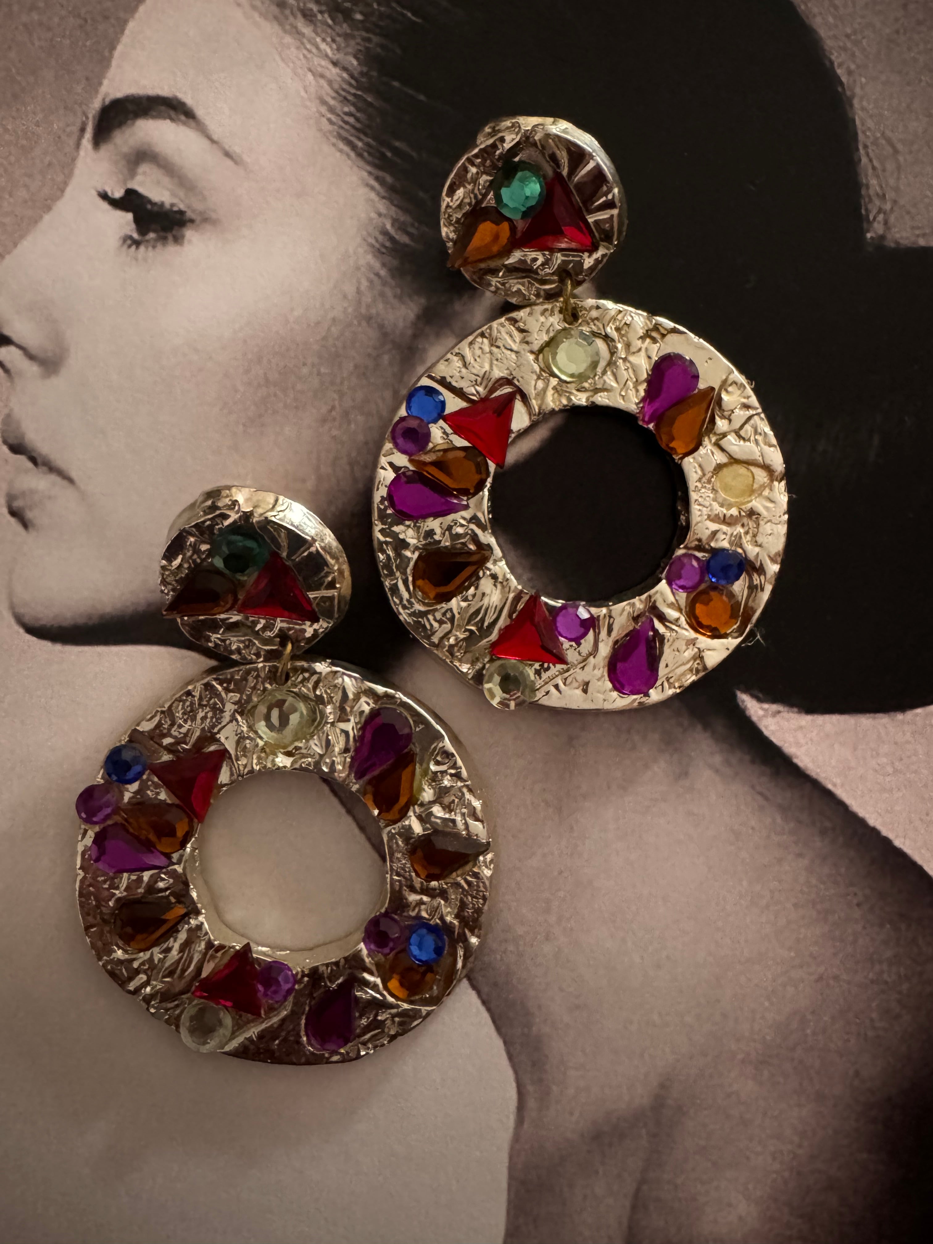 Vintage Retro Resin Oversized Statement Earrings