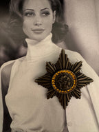 Vintage Victorian Revival Starburst Cameo Brooch