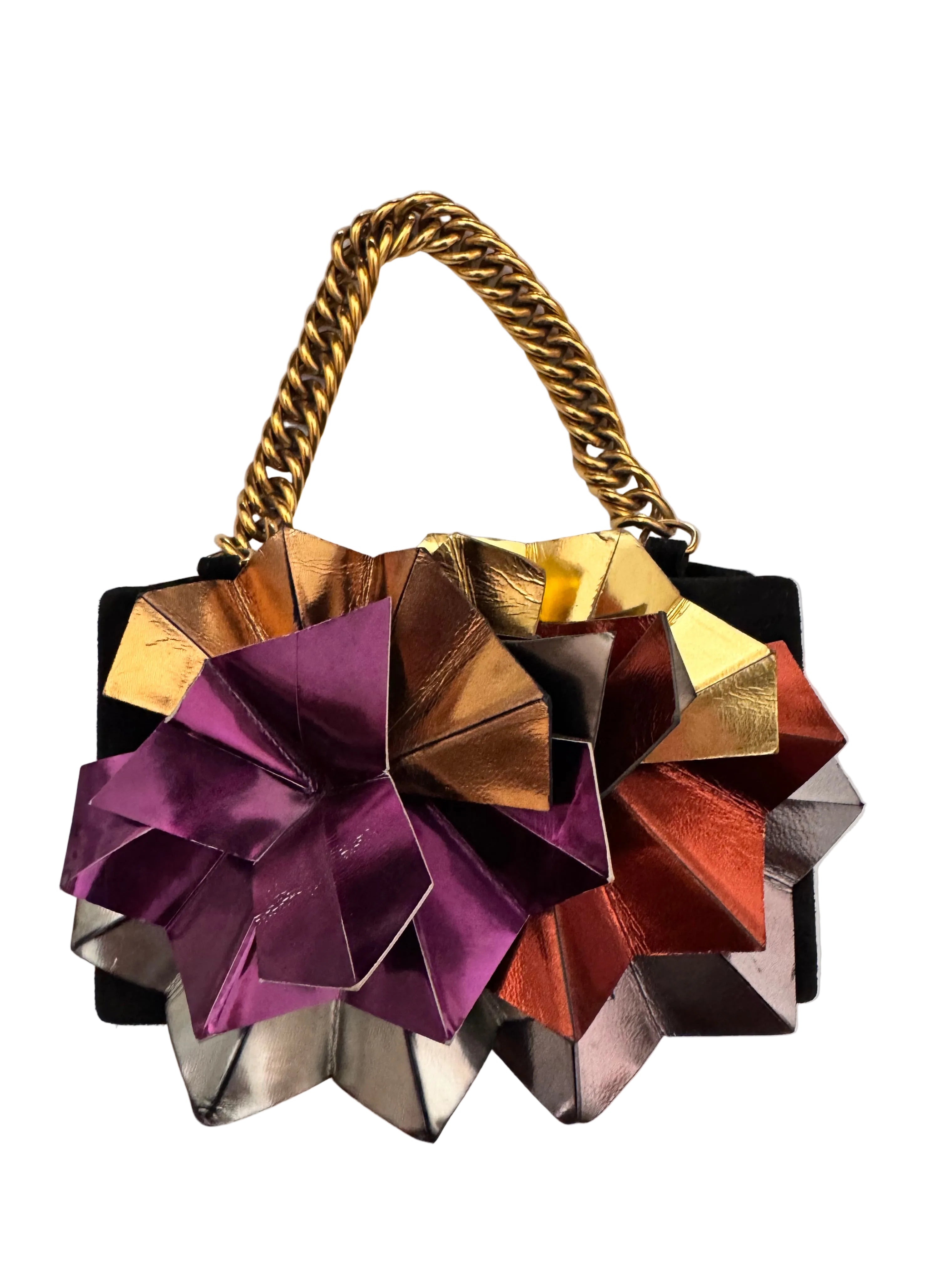 Vintage 1990s Diego Dolcini Velvet Box Bag