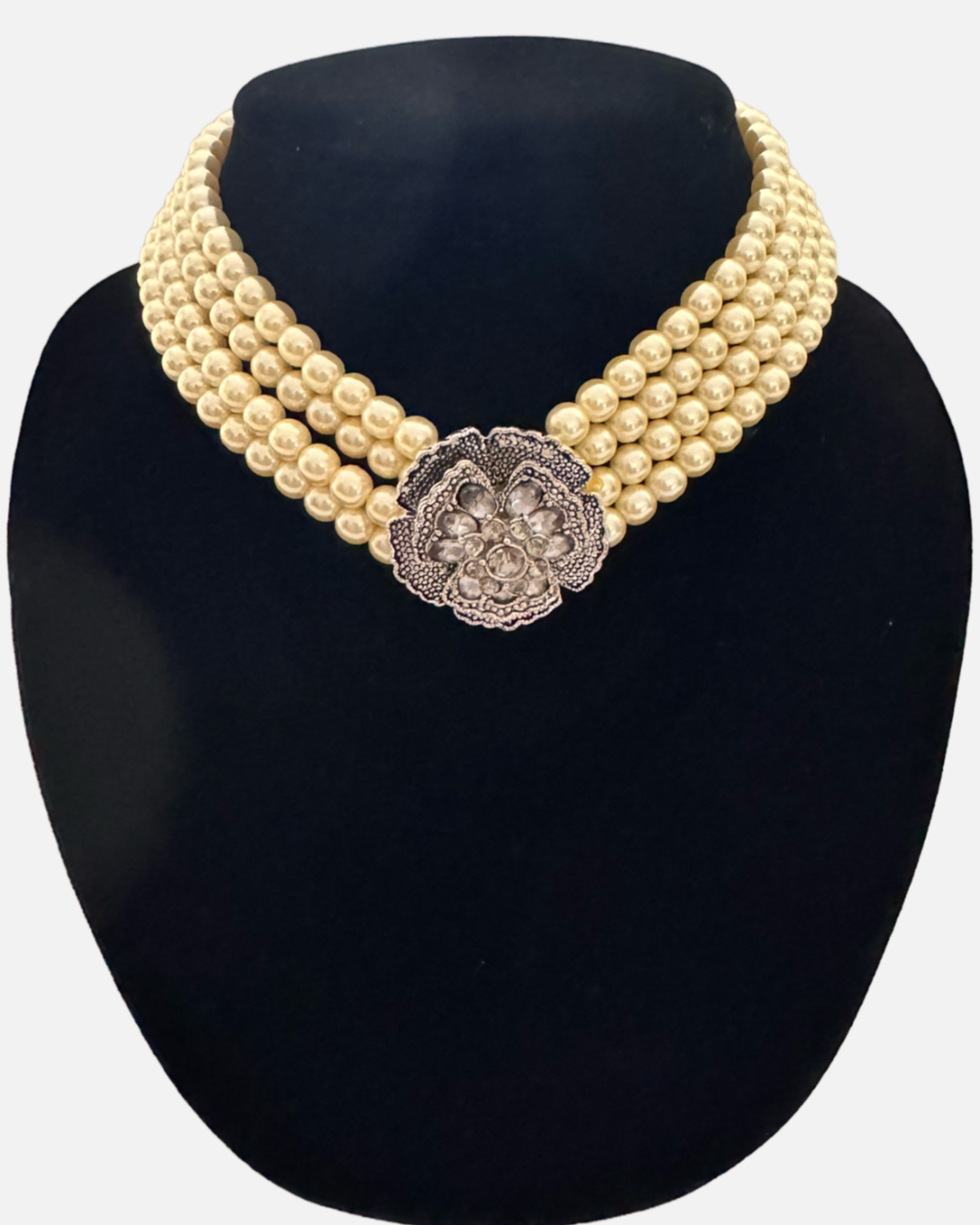 Vintage Art Deco Revival Multi-Strand Pearl Collar Necklace
