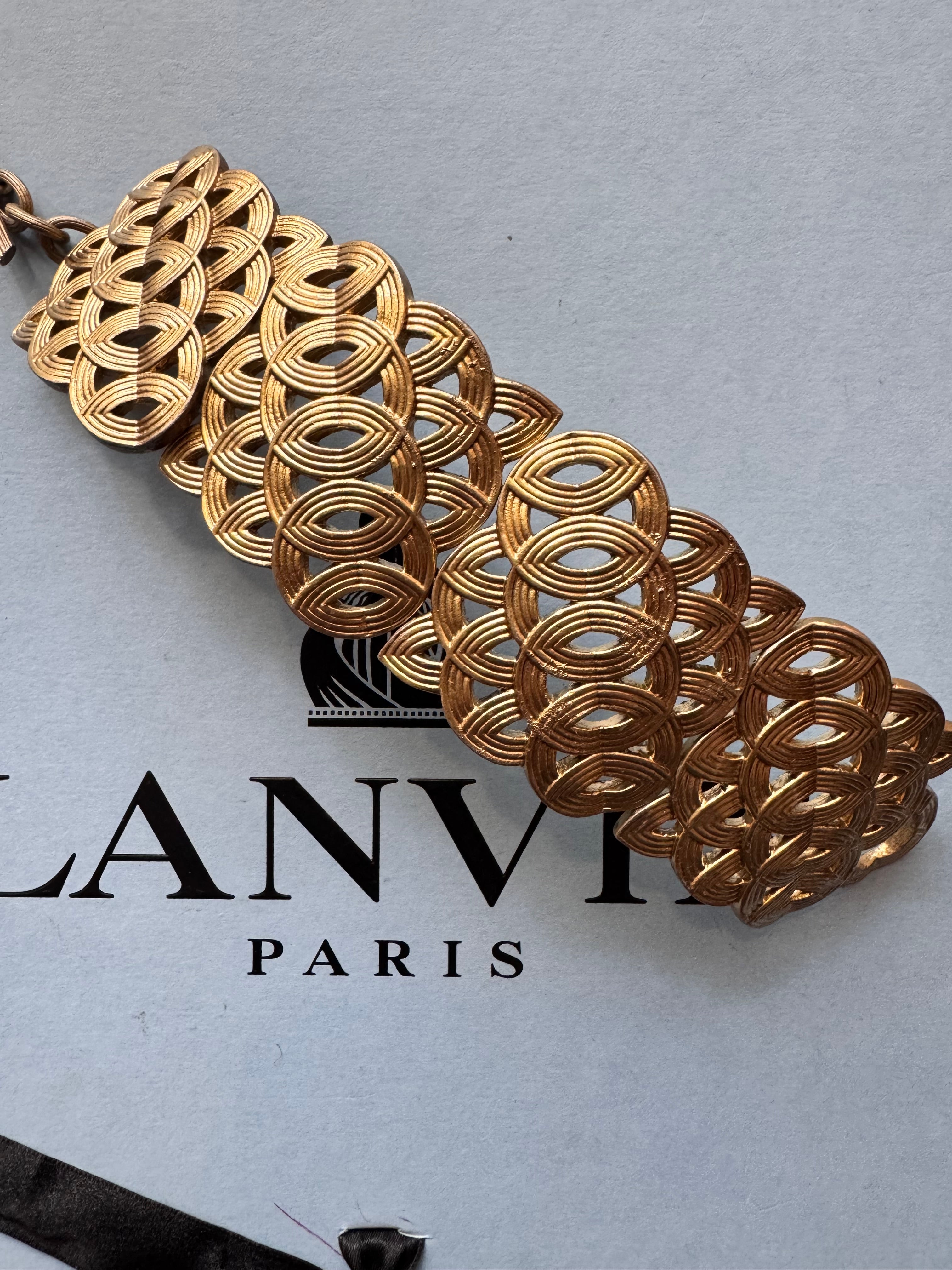 Vintage Lanvin Paris Openwork Link Bracelet