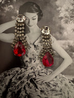 Vintage Dramatic Crystal Drop Statement Earrings
