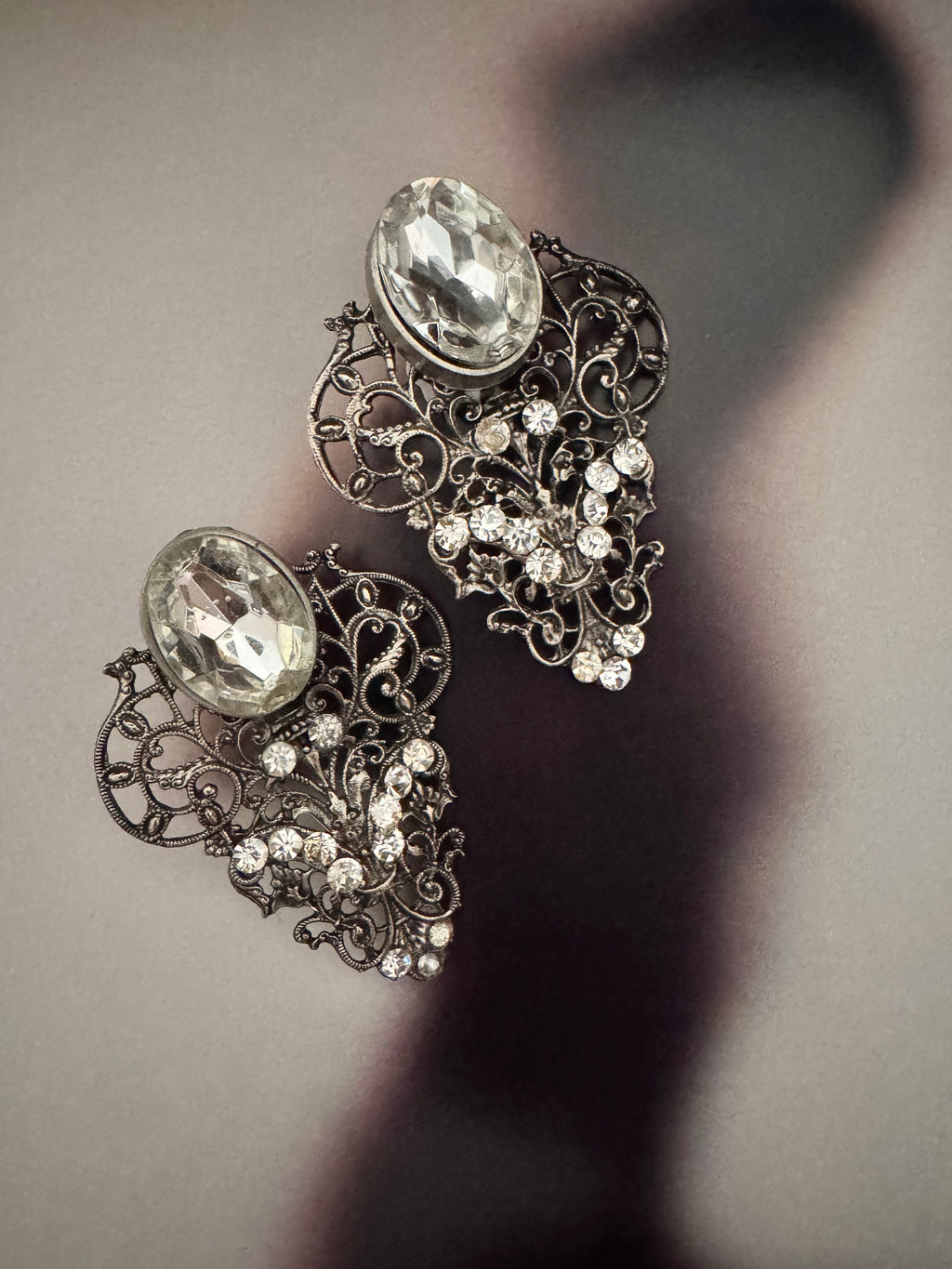 Vintage Art Nouveau Inspired Filigree Statement Earrings