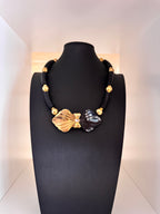 Vintage Mixed-Media Bow Collar Necklace