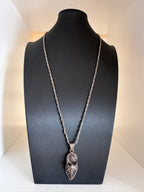 Vintage Sterling Silver Slipper Pendant Necklace