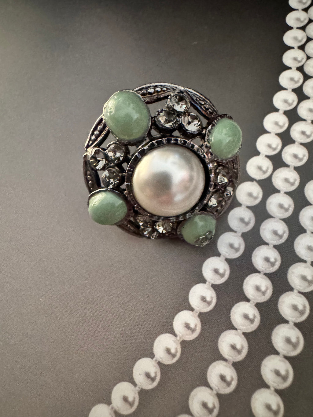 Vintage Chanel Gripoix-Style Pearl Brooch