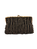 Vintage Black Beaded Evening Clutch Bag