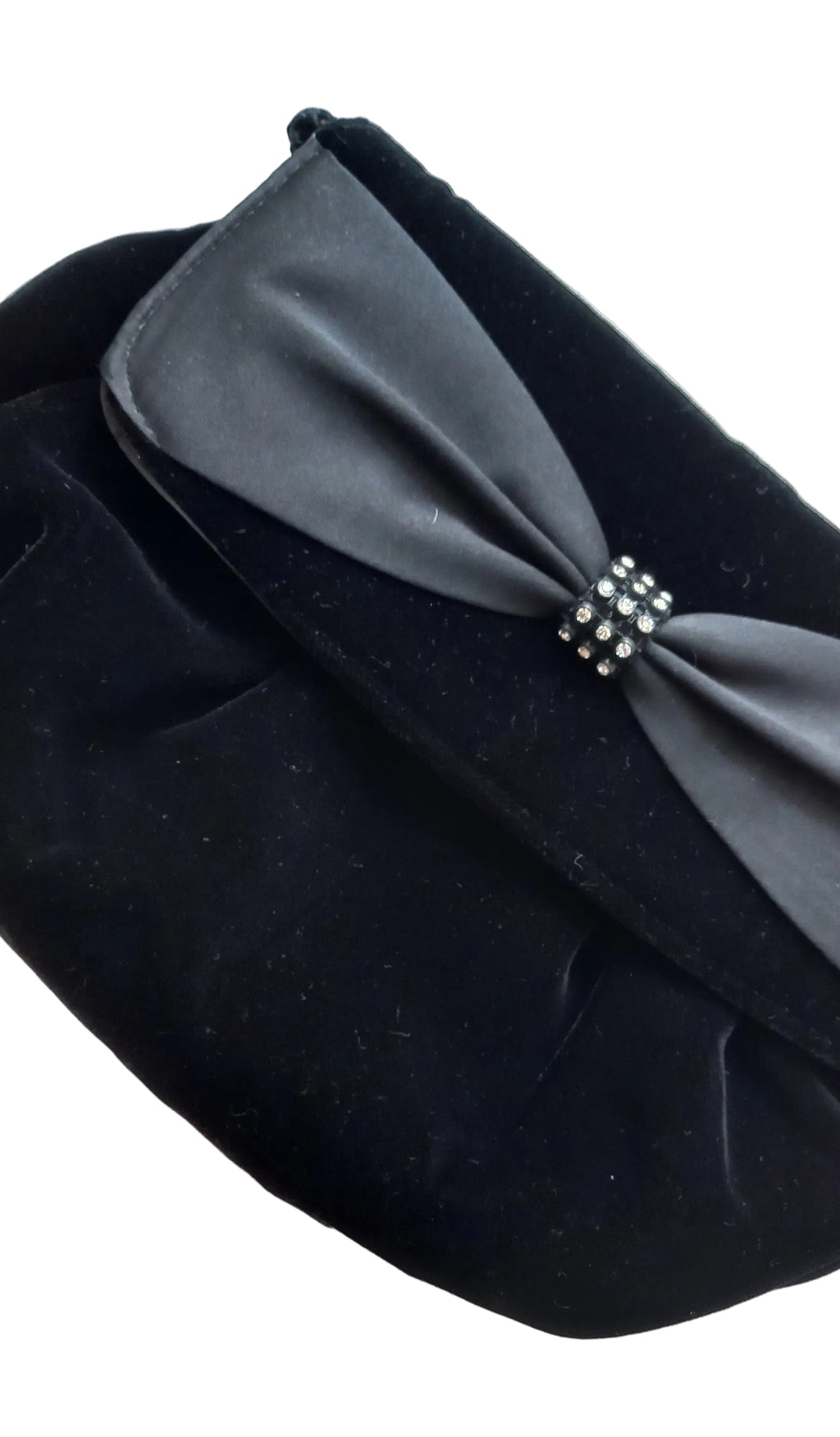 Vintage Velvet Bow Evening Clutch Bag