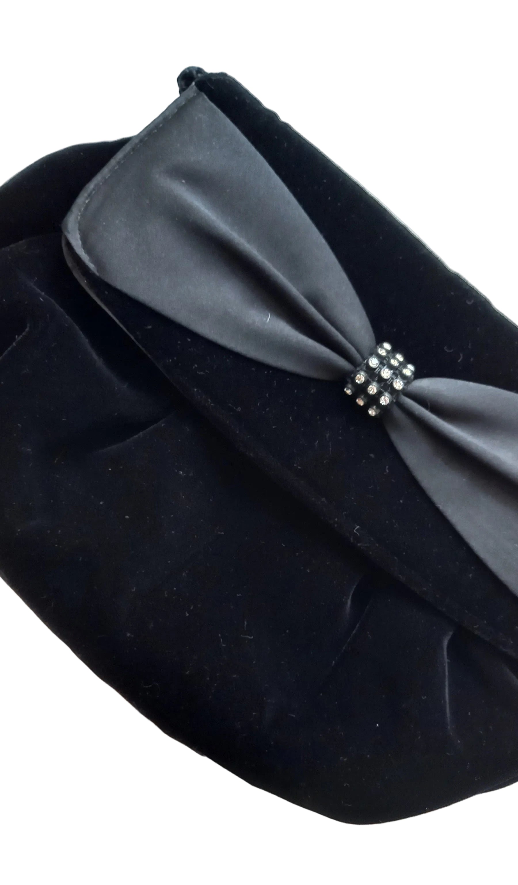 Vintage Velvet Bow Evening Clutch Bag