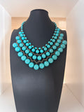 Vintage Turquoise Beaded Statement Necklace