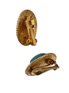 Vintage Faux Turquoise Cabochon Oval Clips