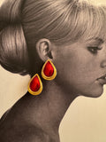 Sphinx Red Teardrop Earrings