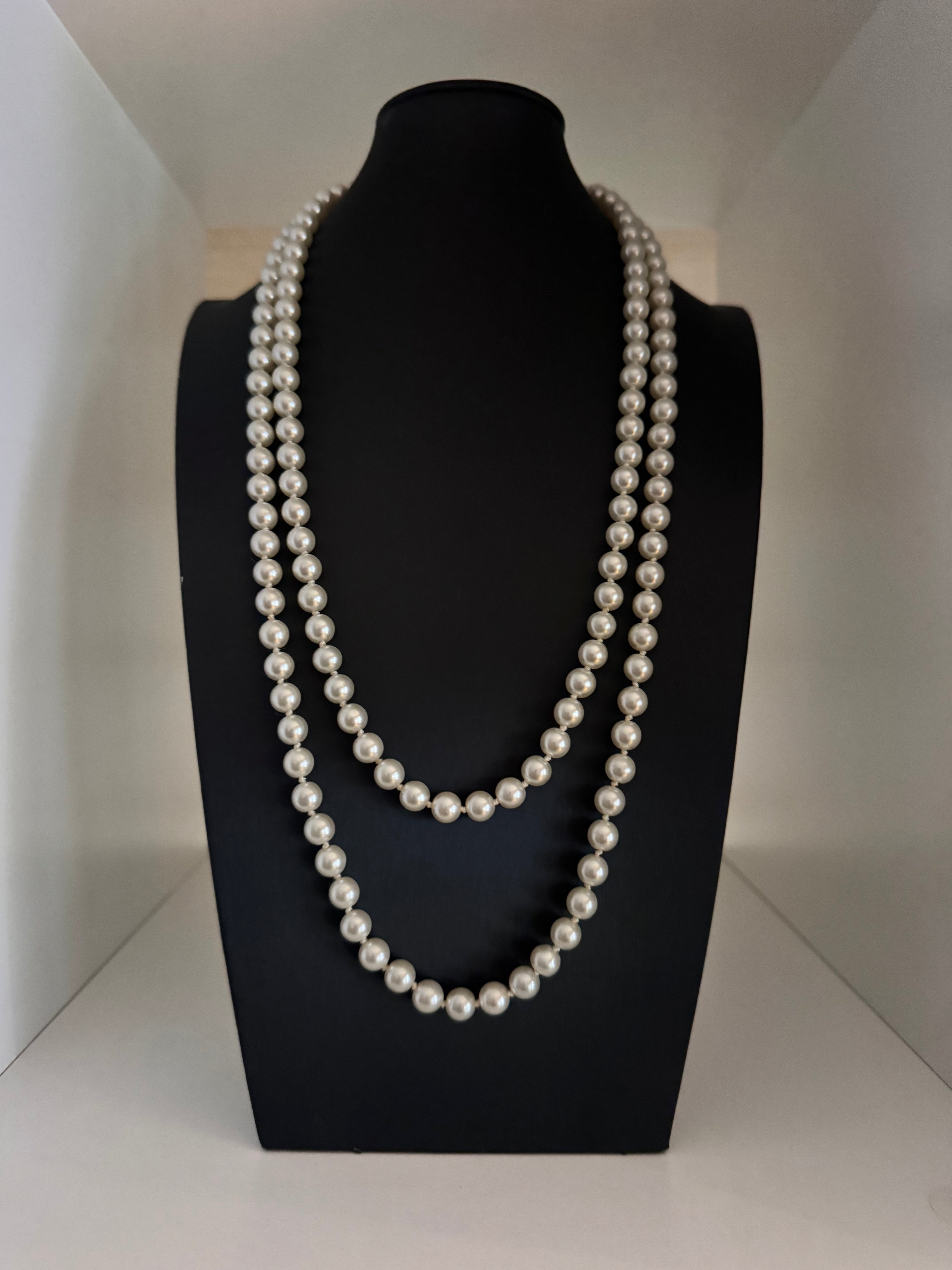 Vintage Classic Faux Pearl Long Elegant Necklace