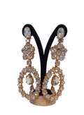 Vintage XL Crystal Drop Earrings – Oval Halo Statement Design