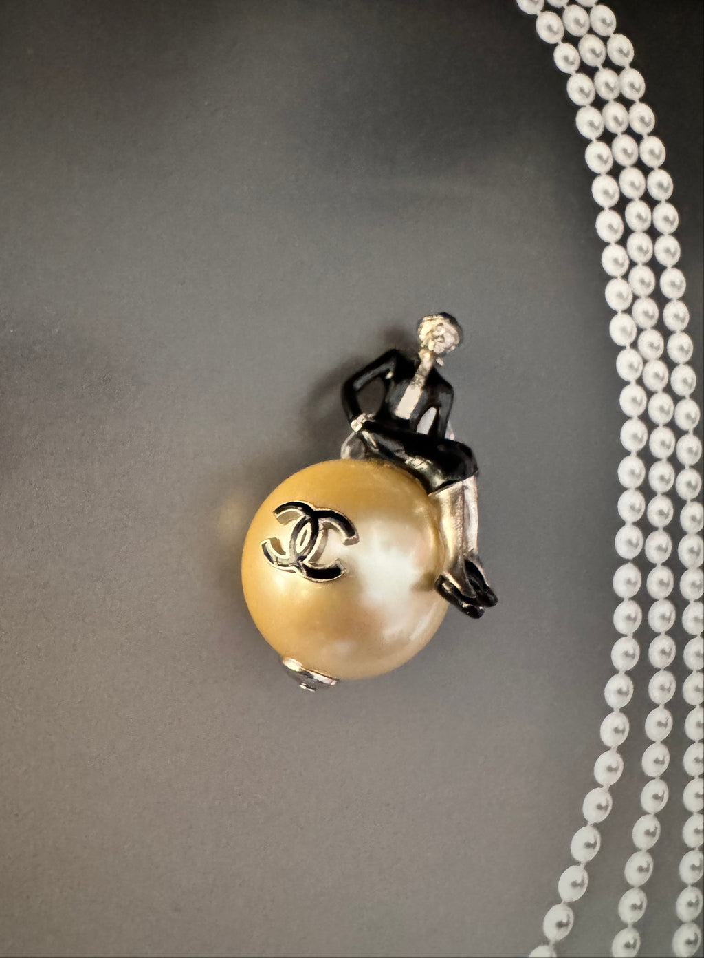 Chanel CC Mademoiselle Silver-Plated Brooch