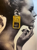 Vintage Gold Plated Sculptural Clip-On Earrings
