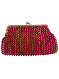 Vintage Mon Art Firenze Raspberry Beaded Evening Clutch