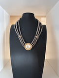 Vintage Multi-Strand Pearl & Crystal Statement Necklace