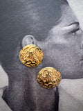 Vintage Gold Tone Resin Clip-On Statement Earrings