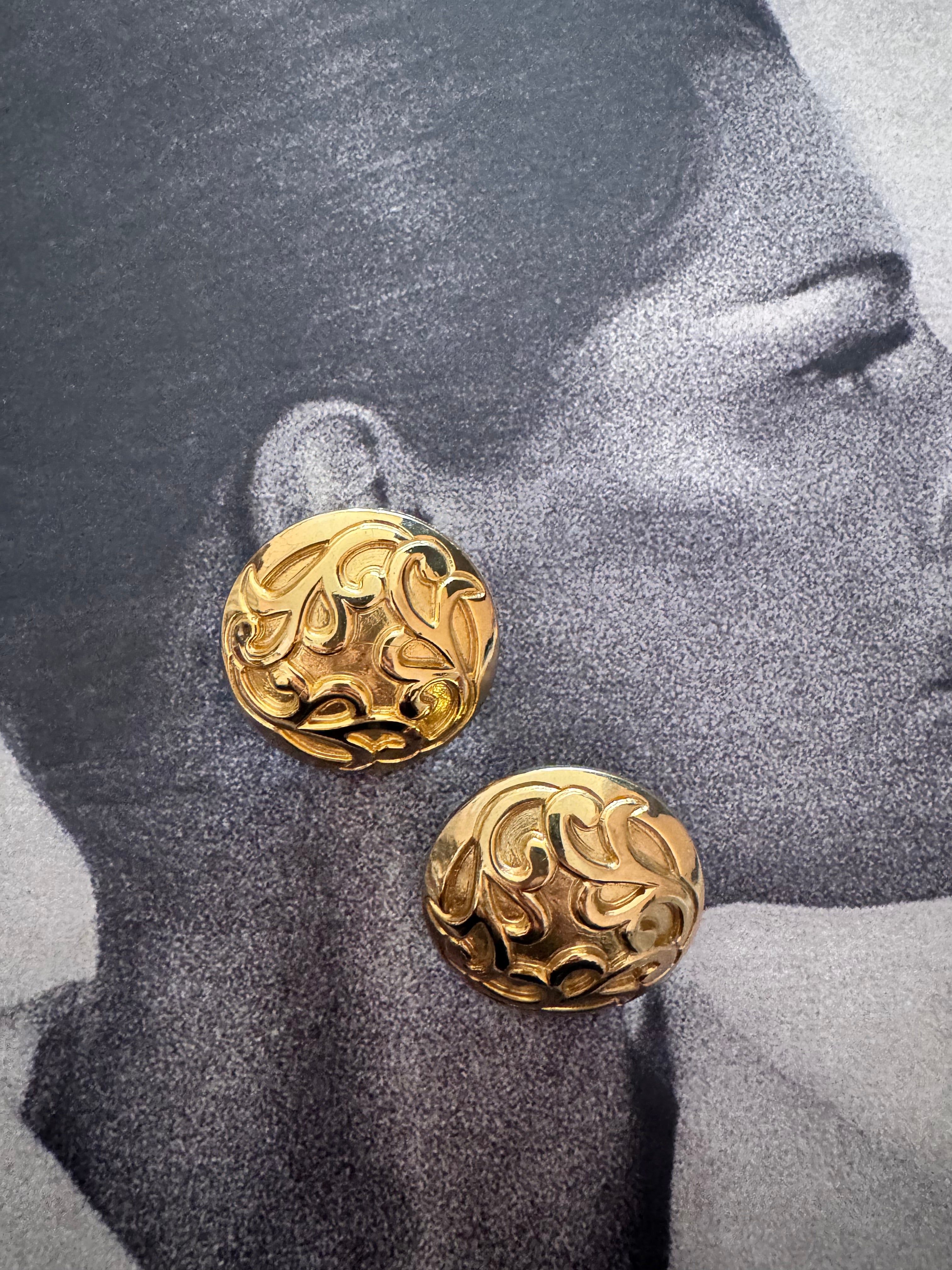 Vintage Gold Tone Resin Clip-On Statement Earrings