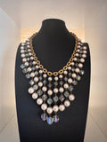 Vintage Faux Pearl Fringe Waterfall Necklace