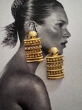 Vintage Retro Gold Plated Statement Earrings