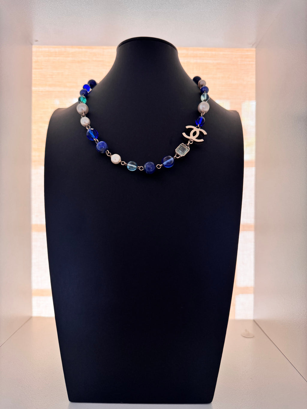 Vintage Chanel Fall 2007 Lapis Lazuli & CC Charm Necklace