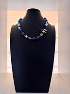 Vintage Chanel Fall 2007 Lapis Lazuli & CC Charm Necklace