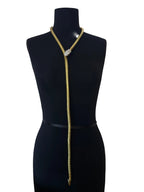 Vintage Gold Plated Snake Chain Lariat Necklace