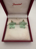 Vintage Baccarat Crystal Star Clip-On Earrings