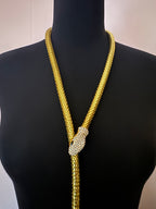 Vintage Gold Plated Snake Chain Lariat Necklace