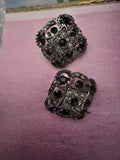 Vintage Art Deco Inspired Black Rhinestone Earrings