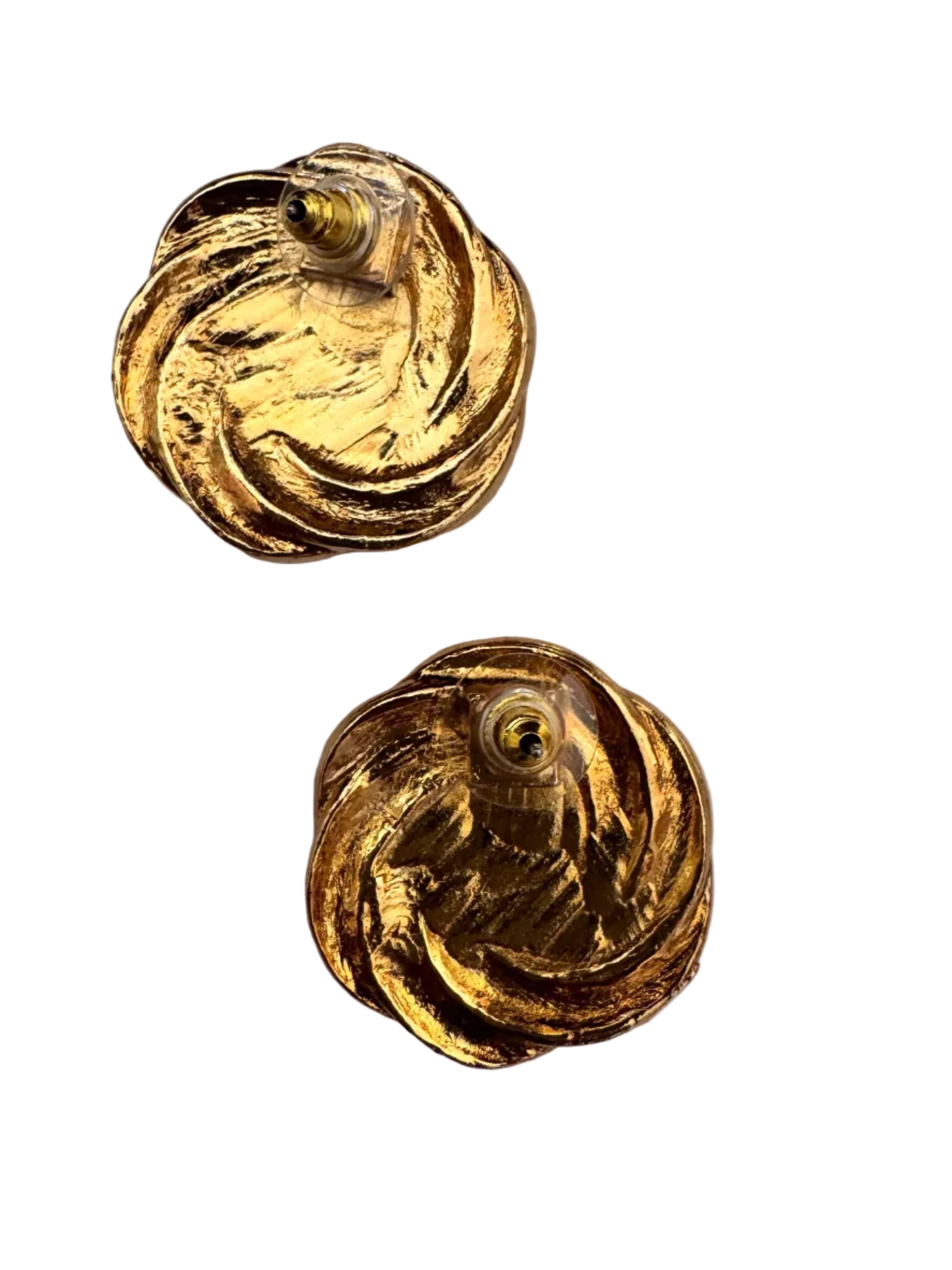 Vintage Textured Gold-Plated Knot Clips