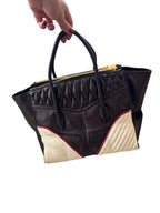 Miu Miu Bicolor Matelassé Leather Madras Satchel