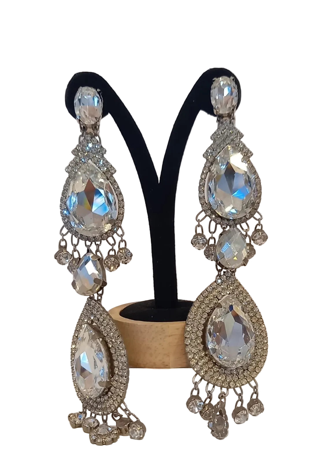 Vintage XL Crystal Chandelier Earrings