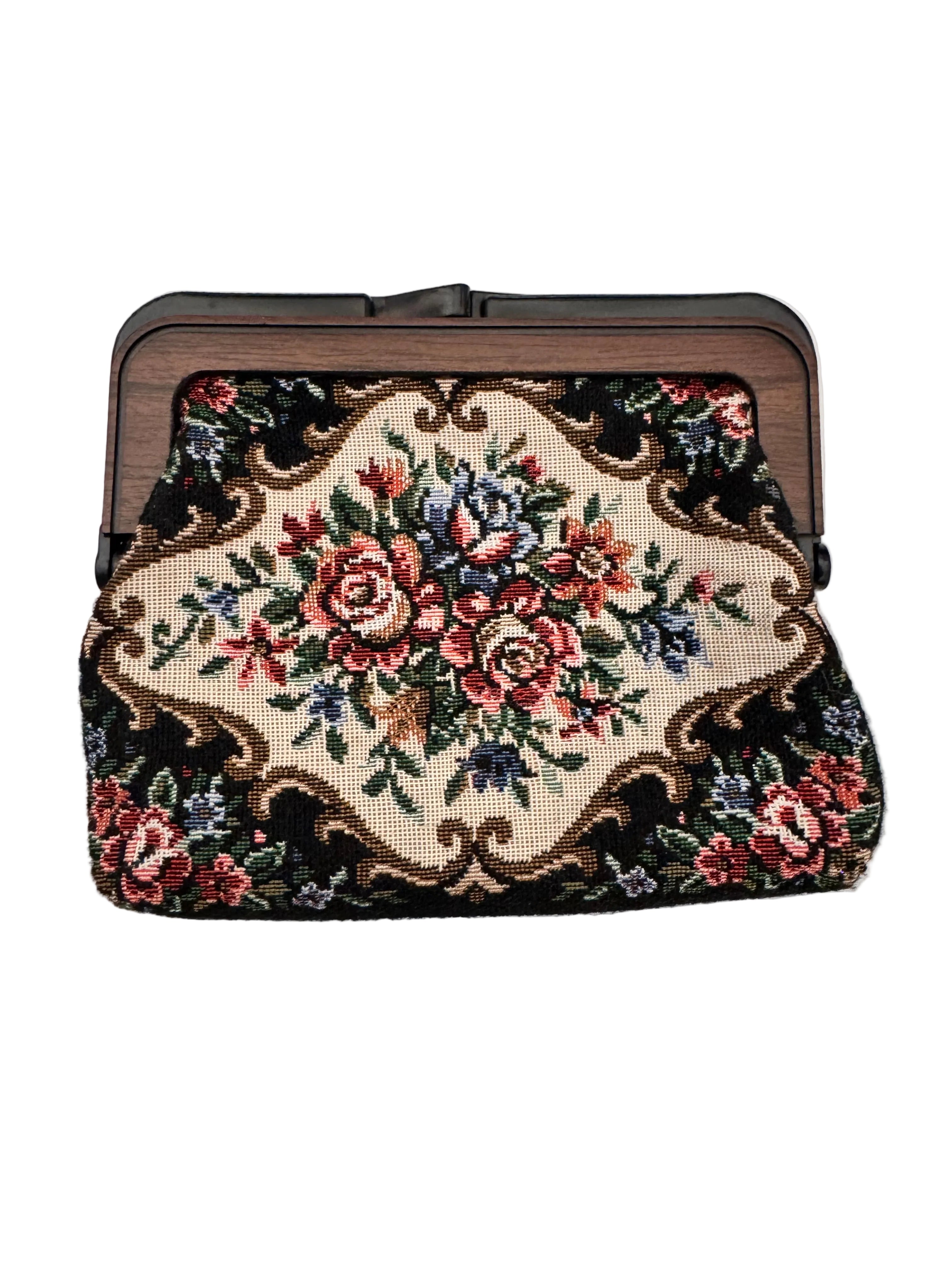 Vintage Floral Tapestry Mini Clutch Purse