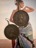 Vintage Queen Elizabeth II Coin Statement Earrings