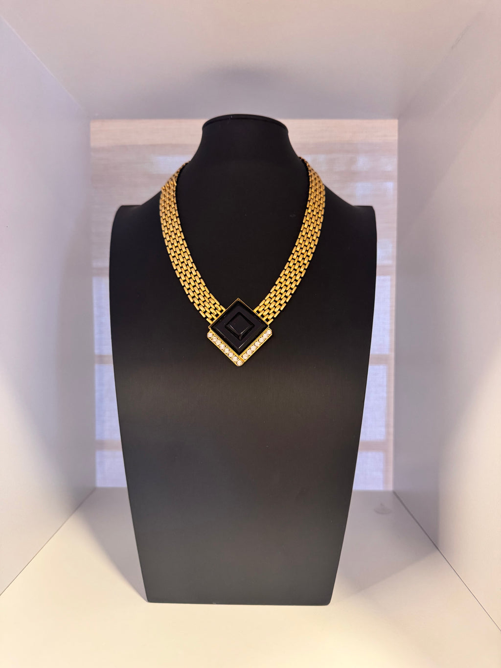 Vintage Art Deco Style Geometric Statement Necklace
