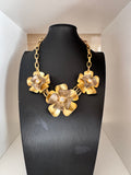 Vintage Floral Sculptural Statement Necklace