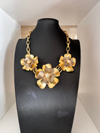 Vintage Floral Sculptural Statement Necklace
