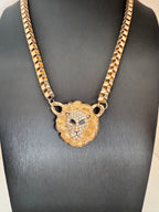 Vintage Lion Head Statement Necklace